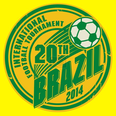 Grunge stamp with word Brazil football