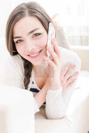 Young woman on phone