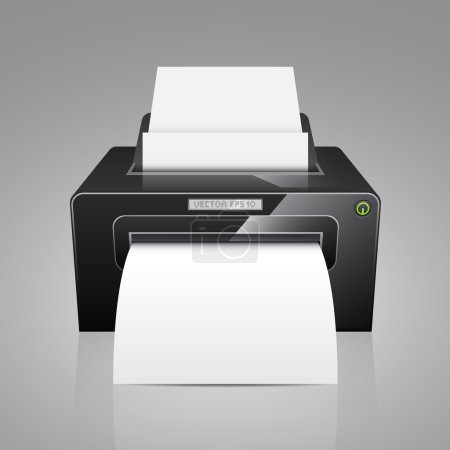 Printer with white paper.