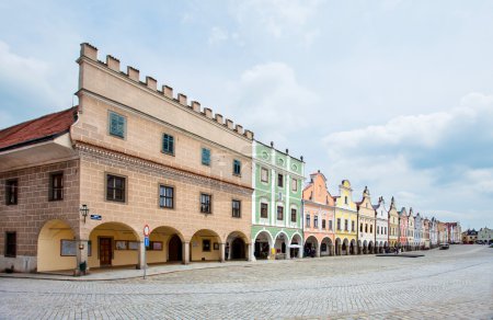 Telc, Czech Republic Unesco city A row of the houses on main square