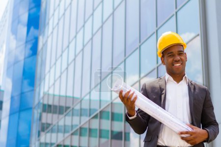 Afro american construction engineer