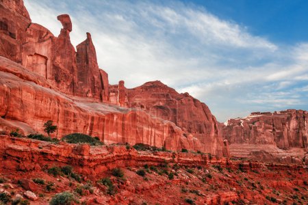 Beautiful rock formations in Arches canyon