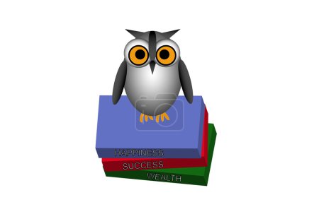 Owl on Stack of Books
