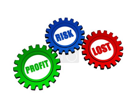 profit, risk, lost in color gears
