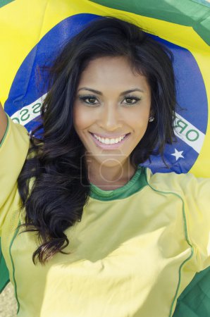 Happy smiling Brazil soccer football fan