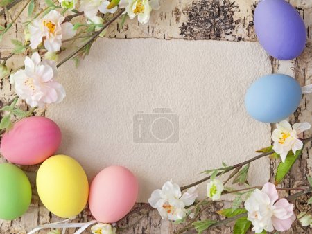Easter eggs and blank note