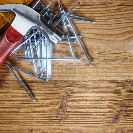 Tools on old wood table