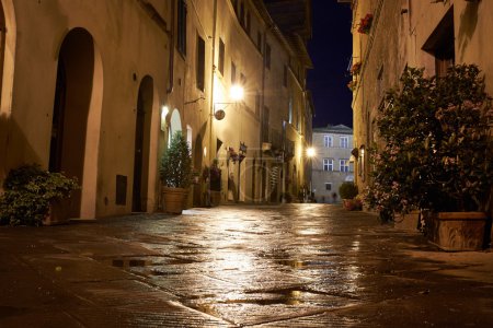 Illuminated Street of Pienza
