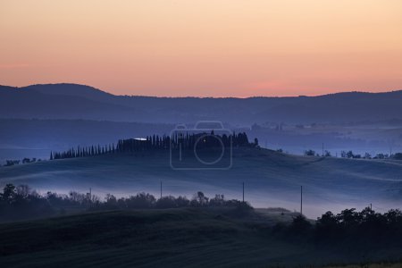 Tuscan fog. Landscape in Italy