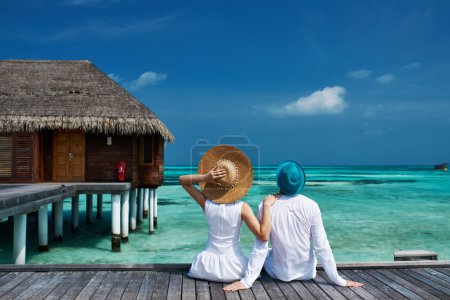 Couple on a beach  at Maldives