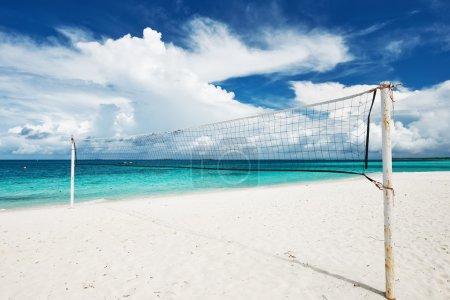 Beautiful beach with Volleyball Net 