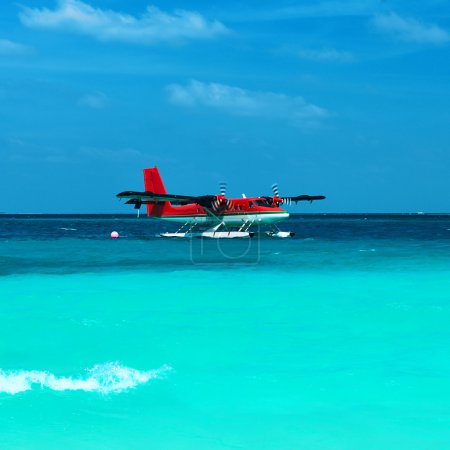 Twin otter seaplane at Maldives