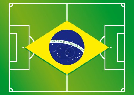 soccer field brazil flag