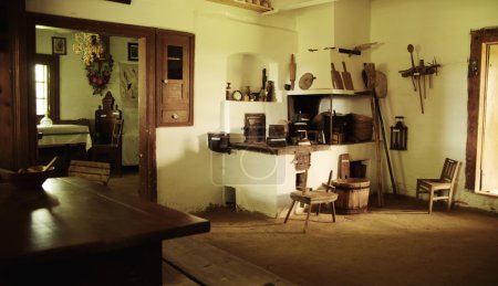 Photo of rustic wooden interior