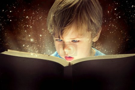 Little boy and the magic book