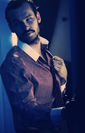Spanish style handsome man with facial hair