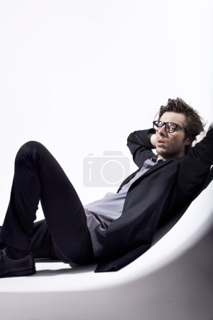 Very attractive young man relaxing in his place