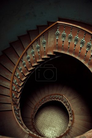 Art picture of wooden stairs