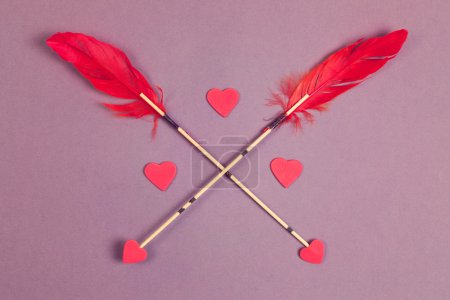 Valentine's arrows and heart shape