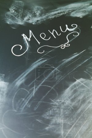 Chalkboard with word menu and copy space