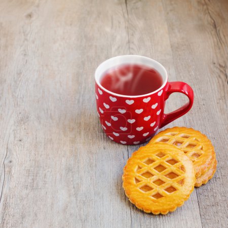 Tea cup and cookies