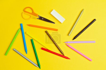 Color pencils and scissors