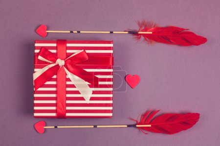 Arrows, heart shape and gift box