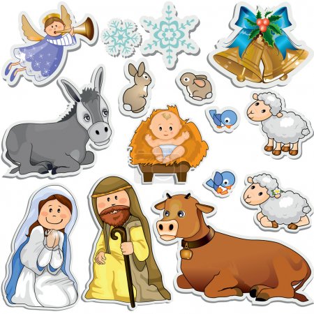 Nativity scene stickers