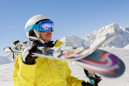 Skier, skiing, winter sport - portrait of  female skier