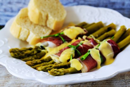 Asparagus - Grilled young asparagus wrapped in prosciutto meat