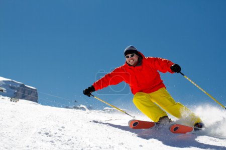 Freeride in fresh powder snow