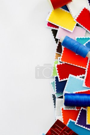 Design, fashion - A fabric samples over white background