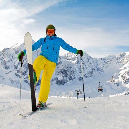 Ski, skier, winter sport - portrait of skier