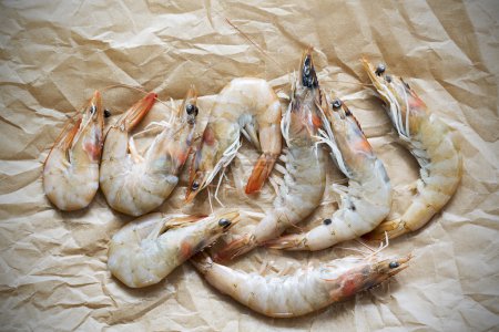 Shrimp - raw fresh prawns prepared for cooking