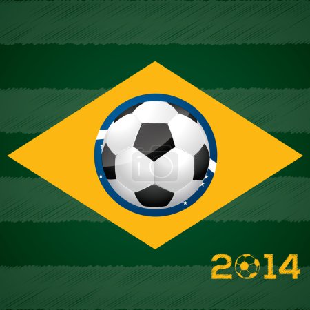 Soccer ball and brasil flag