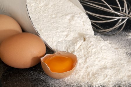 Flour, Eggs and Whisk