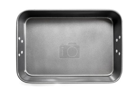 Empty Roasting Pan Top View Isolated