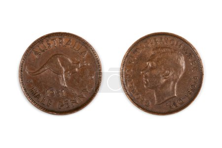 Australian Half Penny Coin Isolated