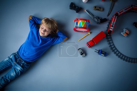 Boy with toys