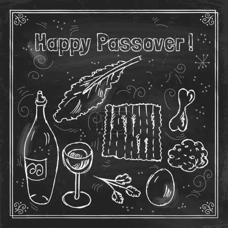 Jewish holiday Passover doodles symbols