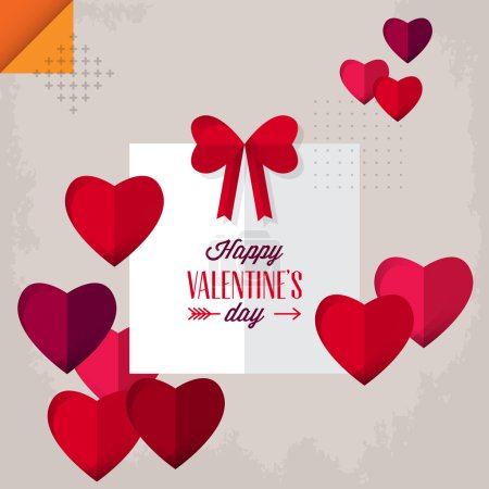 Valentine's day greeting card design with gift box.