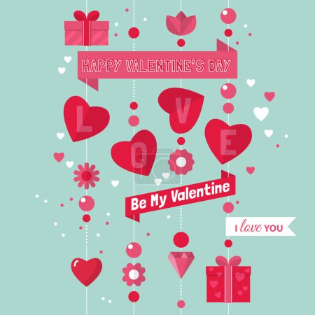 Valentine's day flat poster design