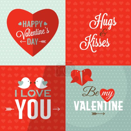Set of Valentine's day greeting card