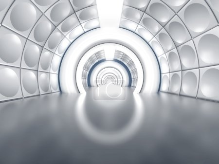 Futuristic tunnel like spaceship corridor
