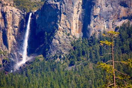 Yosemite Bridalveil fall waterfall at National Park
