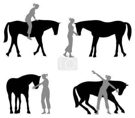 Horse woman silhouette