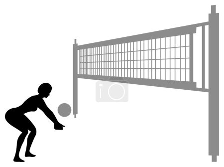 Volleyball woman silhouette vector