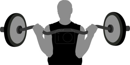 Gym man with barbell vector