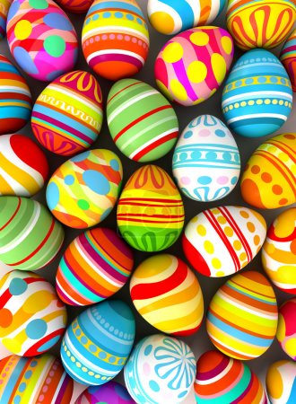 Happy Easter. Background with painted eggs