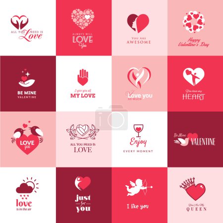 Set of love and romantic icons for Valentines day